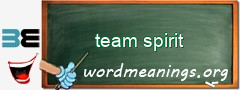 WordMeaning blackboard for team spirit
